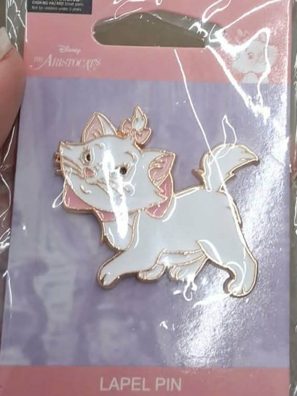 Disney The Aristocats Marie White & Pink Cat Lapel Pin